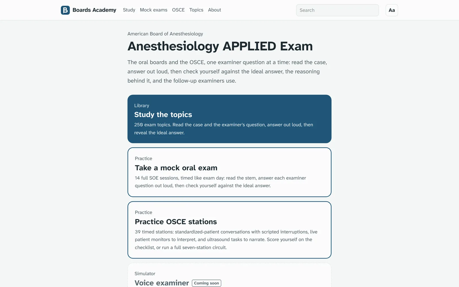 Boards Academy website